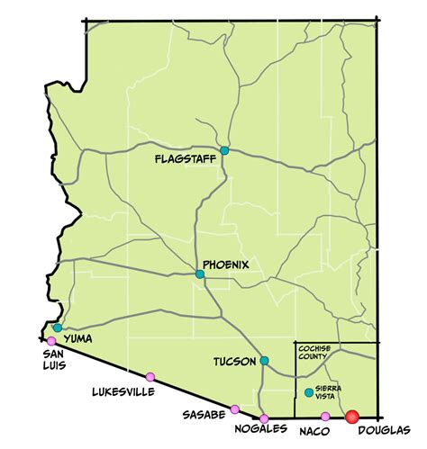 arizona ports of entry map